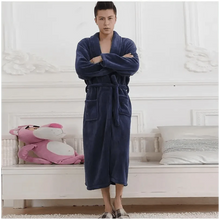 Load image into Gallery viewer, Unisex Comfortable Fleece Soft Bathrobes Elegant Sleepwear For Men And Women Winter Indoor Warm Bathrobe

