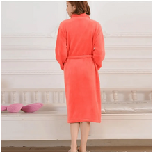 Load image into Gallery viewer, Unisex Comfortable Fleece Soft Bathrobes Elegant Sleepwear For Men And Women Winter Indoor Warm Bathrobe
