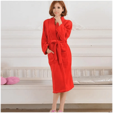 Load image into Gallery viewer, Unisex Comfortable Fleece Soft Bathrobes Elegant Sleepwear For Men And Women Winter Indoor Warm Bathrobe
