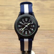 Load image into Gallery viewer, Unisex Fashion Nylon Fabric Kids Children Watch Sport Thin Students Canvas Quartz Dress Wristwatch Military Time Watch  Field Outdoor Sport Mens Wristwatch With Slip-Thru Nylon Band
