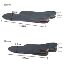 Load image into Gallery viewer, Unisex Height Increase Air Cushion 3-9cm Height Adjustable Cut Shoe Heel Insert Makes You Taller Foot Shoes Support
