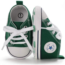 Load image into Gallery viewer, Unisex High Top Sneaker Soft Anti-Slip Sole Newborn Infant Denim Shoes
