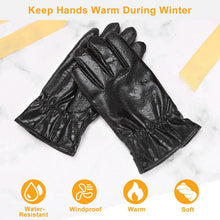 Load image into Gallery viewer, Unisex Leather Winter Warm Gloves
