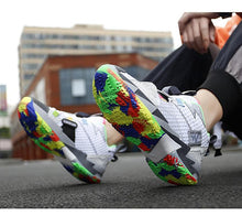 Load image into Gallery viewer, Unisex Modern Breathable Soft High Top Basketball Shoes Outdoor Street Sneakers Men Fashion Rainbow Basketball Shoes Fashion Sports Shoes Breathable Non-Slip Soft Sneakers

