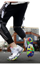 Load image into Gallery viewer, Unisex Modern Breathable Soft High Top Basketball Shoes Outdoor Street Sneakers Men Fashion Rainbow Basketball Shoes Fashion Sports Shoes Breathable Non-Slip Soft Sneakers
