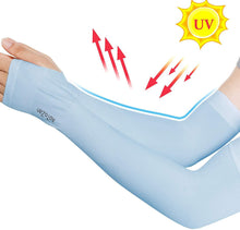 Load image into Gallery viewer, Unisex One Size Compression Cooling Sleeves UV Sun Protection Cooling Arm Sleeves With Thumb Hole Compression Sports Tattoo Cover Up Sleeve For Sports Long Arm Cover Anti-Slip Warmers Outdoor Sports Sunblock Cover
