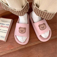 Load image into Gallery viewer, Unisex Summer Slippers Beach Slides Flip Flops Bear Thick Soled Boys Girls Bathroom Shoes Slides Sandals With Thick Sole Non-Slip Beach Pool Slides Open Toe Style Outdoor Slippers For Men And Women
