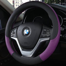 Load image into Gallery viewer, Universal Car Steering Wheel Cover Leather Car steering sleeve Car Accessories Auto Steering-Wheel covers Auto Upholstery Steering Wheel Cover Non-Slip Car Wheel Cover Protector Breathable Microfiber Universal Wheel Cover Wear-resistant Anti-slip Cover
