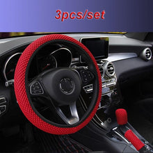 Load image into Gallery viewer, Universal Ice Silk Steering Wheel Cover Wear-resistant Anti-slip Car Accessories Microfiber Breathable Ice Silk Steering Wheel Cover Gear Handbrake Breathable Anti-Slip Warm  Steering Wheel Cover Winter Cool Summer Cover Interior

