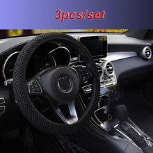 Load image into Gallery viewer, Universal Ice Silk Steering Wheel Cover Wear-resistant Anti-slip Car Accessories Microfiber Breathable Ice Silk Steering Wheel Cover Gear Handbrake Breathable Anti-Slip Warm  Steering Wheel Cover Winter Cool Summer Cover Interior
