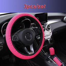 Load image into Gallery viewer, Universal Ice Silk Steering Wheel Cover Wear-resistant Anti-slip Car Accessories Microfiber Breathable Ice Silk Steering Wheel Cover Gear Handbrake Breathable Anti-Slip Warm  Steering Wheel Cover Winter Cool Summer Cover Interior
