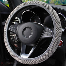 Load image into Gallery viewer, Universal Ice Silk Steering Wheel Cover Wear-resistant Anti-slip Car Accessories Microfiber Breathable Ice Silk Steering Wheel Cover Gear Handbrake Breathable Anti-Slip Warm  Steering Wheel Cover Winter Cool Summer Cover Interior
