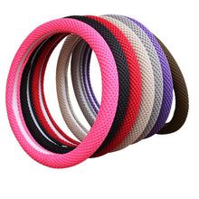 Load image into Gallery viewer, Universal Ice Silk Steering Wheel Cover Wear-resistant Anti-slip Car Accessories Microfiber Breathable Ice Silk Steering Wheel Cover Gear Handbrake Breathable Anti-Slip Warm  Steering Wheel Cover Winter Cool Summer Cover Interior
