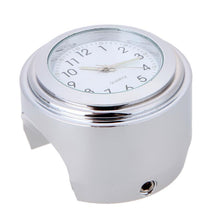 Load image into Gallery viewer, Universal Waterproof 7/8 Motorcycle Bike Handlebar Mount Clock Watch Quartz Watch Motorcycle Handlebar Mount Watch Dial Clock Universal Waterproof Silver Tone Clock Aluminum Luminous Clock For Motorbike

