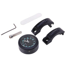 Load image into Gallery viewer, Universal Waterproof Motorbike Clock  Night Light Motorcycle Handlebar Mount Clock Watch Dial Bike Handlebar Clock Watch Motorcycle Handlebar Mount Watch Clock Set with Anti-Skid Pad Wrench Universal Waterproof Black
