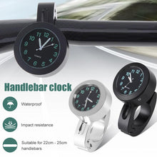 Load image into Gallery viewer, Universal Waterproof Motorbike Clock  Night Light Motorcycle Handlebar Mount Clock Watch Dial Bike Handlebar Clock Watch Motorcycle Handlebar Mount Watch Clock Set with Anti-Skid Pad Wrench Universal Waterproof Black
