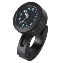 Load image into Gallery viewer, Universal Waterproof Motorbike Clock  Night Light Motorcycle Handlebar Mount Clock Watch Dial Bike Handlebar Clock Watch Motorcycle Handlebar Mount Watch Clock Set with Anti-Skid Pad Wrench Universal Waterproof Black
