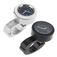 Load image into Gallery viewer, Universal Waterproof Motorbike Clock  Night Light Motorcycle Handlebar Mount Clock Watch Dial Bike Handlebar Clock Watch Motorcycle Handlebar Mount Watch Clock Set with Anti-Skid Pad Wrench Universal Waterproof Black
