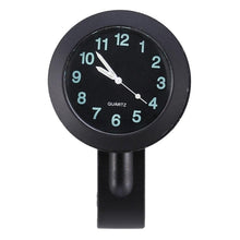 Load image into Gallery viewer, Universal Waterproof Motorbike Clock  Night Light Motorcycle Handlebar Mount Clock Watch Dial Bike Handlebar Clock Watch Motorcycle Handlebar Mount Watch Clock Set with Anti-Skid Pad Wrench Universal Waterproof Black
