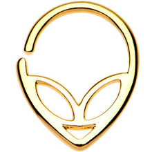 Load image into Gallery viewer, 16G 3/8 Gold Tone UFO Alien Septum Ring

