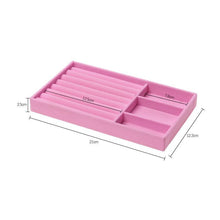 Load image into Gallery viewer, Upgrade Velvet Jewelry Storage Box Necklace Stackable Display Tray Bracelet Earring Organizers Handicrafts Drawer Box Grey Stackable Jewelry Inserts Compartments Velvet Display Storage Box for Necklace
