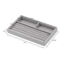 Load image into Gallery viewer, Upgrade Velvet Jewelry Storage Box Necklace Stackable Display Tray Bracelet Earring Organizers Handicrafts Drawer Box Grey Stackable Jewelry Inserts Compartments Velvet Display Storage Box for Necklace
