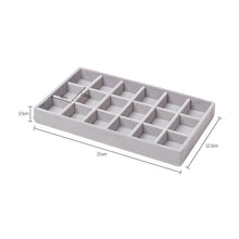 Load image into Gallery viewer, Upgrade Velvet Jewelry Storage Box Necklace Stackable Display Tray Bracelet Earring Organizers Handicrafts Drawer Box Grey Stackable Jewelry Inserts Compartments Velvet Display Storage Box for Necklace
