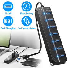 Load image into Gallery viewer, USB 3.0 HUB 7 Ports High Speed 5Gbps USB Splitter
