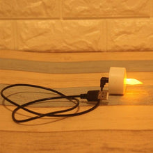 Load image into Gallery viewer, USB Charge One Piece Yellow Light LED Rechargeable Flameless Tea Light Candle With USB Flameless Flickering Candles Tea lights  Decoration Parties Weddings Family Dinner Outdoor Picnic Chargeable LED Battery Candles
