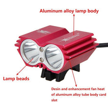 Load image into Gallery viewer, USB Waterproof Bike Light LED Front Bicycle Headlight Dual Lamps Super Bright LED Cycling Bike Light Front Headlight 4 Modes Bikelight Headlamp Rechargeable USB Led Lamp 8000LM
