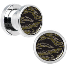 Load image into Gallery viewer, Tiger Camo Print Steel Screw Fit Plug Set 0G
