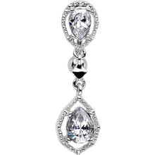 Load image into Gallery viewer, Clear Gem Twin Top Mount Dangle Belly Ring
