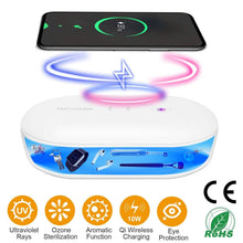 Load image into Gallery viewer, UV Light Sanitizer Box Portable 10w Phone Wireless Charging Disinfection Lamp
