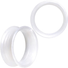 Load image into Gallery viewer, Thin Flexible White Silicone Tunnel Plug Set 6mm to 25mm
