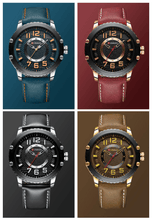 Load image into Gallery viewer, Men's Waterproof  Sport Watch With Leather  Belts  And Large Numbers Details Unique Design Perfect Gift
