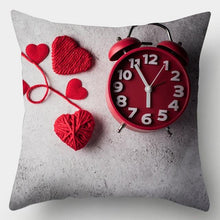 Load image into Gallery viewer, Valentines Day Red Heart And Flowers Pillow Cover Decorative Cushion Case Home Decor Sofa Couch Bedroom Car Flower Pillow Covers Love Pillow Covers Decorative Linen Square Throw Pillow Covers Couple Cushion Cases Home Decor for Sofa Bedroom Car  45x45cm
