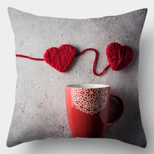 Load image into Gallery viewer, Valentines Day Red Heart And Flowers Pillow Cover Decorative Cushion Case Home Decor Sofa Couch Bedroom Car Flower Pillow Covers Love Pillow Covers Decorative Linen Square Throw Pillow Covers Couple Cushion Cases Home Decor for Sofa Bedroom Car  45x45cm

