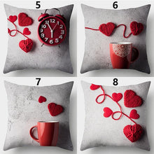 Load image into Gallery viewer, Valentines Day Red Heart And Flowers Pillow Cover Decorative Cushion Case Home Decor Sofa Couch Bedroom Car Flower Pillow Covers Love Pillow Covers Decorative Linen Square Throw Pillow Covers Couple Cushion Cases Home Decor for Sofa Bedroom Car  45x45cm
