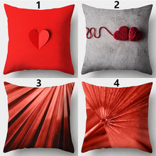 Load image into Gallery viewer, Valentines Day Red Heart And Flowers Pillow Cover Decorative Cushion Case Home Decor Sofa Couch Bedroom Car Flower Pillow Covers Love Pillow Covers Decorative Linen Square Throw Pillow Covers Couple Cushion Cases Home Decor for Sofa Bedroom Car  45x45cm

