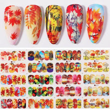 Load image into Gallery viewer, Valentines Heart Letter Flower Nail Stickers Sliders For Nails Water Decals Sticker Tips Manicure Decals for Nail Art Decoration Including Hearts Stars Letters Bowknot Leaves Flowers Plants Fruits Butterflies Nail Art Decoration
