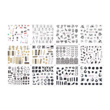 Load image into Gallery viewer, Valentines Heart Letter Flower Nail Stickers Sliders For Nails Water Decals Sticker Tips Manicure Decals for Nail Art Decoration Including Hearts Stars Letters Bowknot Leaves Flowers Plants Fruits Butterflies Nail Art Decoration

