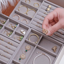 Load image into Gallery viewer, Velvet Jewelry Box Display Tray Drawer Storage Jewelry Holder For Ring Earrings Necklace Bracelet Soft Velvet Organizer Case Velvet Display Holder for Earrings Ring Bracelet Necklace
