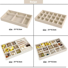Load image into Gallery viewer, Velvet Jewelry Display Stackable Exquisite Jewelry Holder Portable Ring Earrings Necklace Organizer Box organizer Velvet Drawer Organizer Showcase Jewelry Storage for Bracelet Necklace Earring Ring
