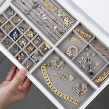 Load image into Gallery viewer, Velvet Jewelry Display Stackable Exquisite Jewelry Holder Portable Ring Earrings Necklace Organizer Box organizer Velvet Drawer Organizer Showcase Jewelry Storage for Bracelet Necklace Earring Ring
