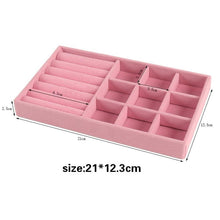Load image into Gallery viewer, Velvet Jewelry Display Stackable Exquisite Jewelry Holder Portable Ring Earrings Necklace Organizer Box organizer Velvet Drawer Organizer Showcase Jewelry Storage for Bracelet Necklace Earring Ring

