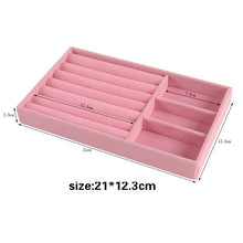 Load image into Gallery viewer, Velvet Jewelry Display Stackable Exquisite Jewelry Holder Portable Ring Earrings Necklace Organizer Box organizer Velvet Drawer Organizer Showcase Jewelry Storage for Bracelet Necklace Earring Ring
