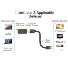 Load image into Gallery viewer, Vention DP To HDMI Adapter And 4K DP To HDMI Video Audio Converter for PC Laptop Projector Monitor
