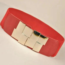 Load image into Gallery viewer, Vintage Black Square Elastic Buckle Belts Elegant Design High Quality Party Dress Waist Belt Cute Women Gift
