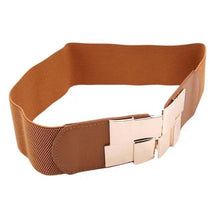 Load image into Gallery viewer, Vintage Black Square Elastic Buckle Belts Elegant Design High Quality Party Dress Waist Belt Cute Women Gift
