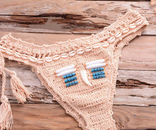 Load image into Gallery viewer, Vintage Blue Bikinis 2 Piece Halter Bikini Set Women High Waist Sequin Swimsuit  Set Handmade Crochet High Quality Swimsuit Women Push Up Swimwear Knitted Beach Wear Bathing Suit

